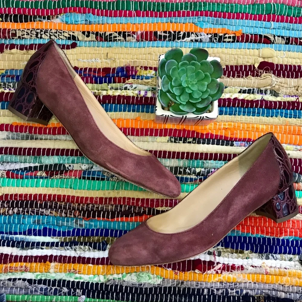 J. Crew ~ Evelyn suede block heel pumps - Picture 2 of 6